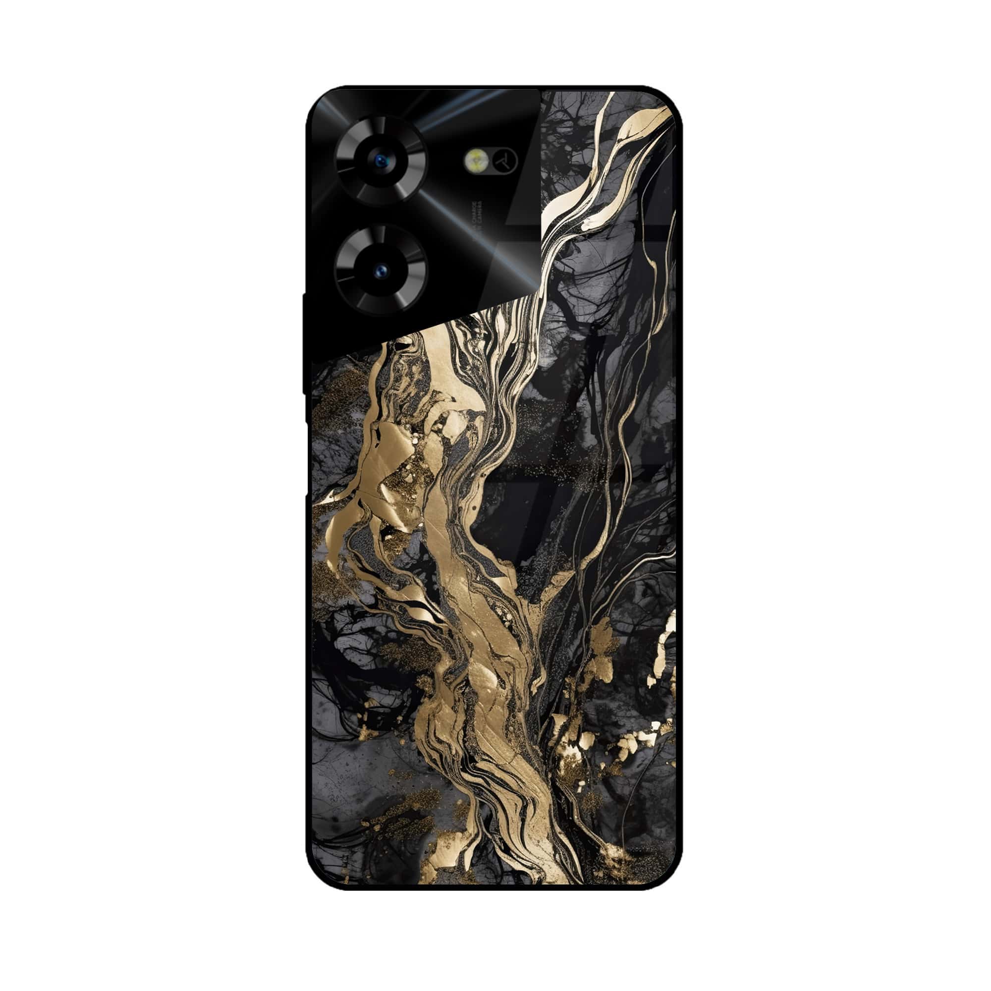 Tecno Pova 5 Pro - liquid marble Series - Premium Printed Glass soft Bumper shock Proof Case