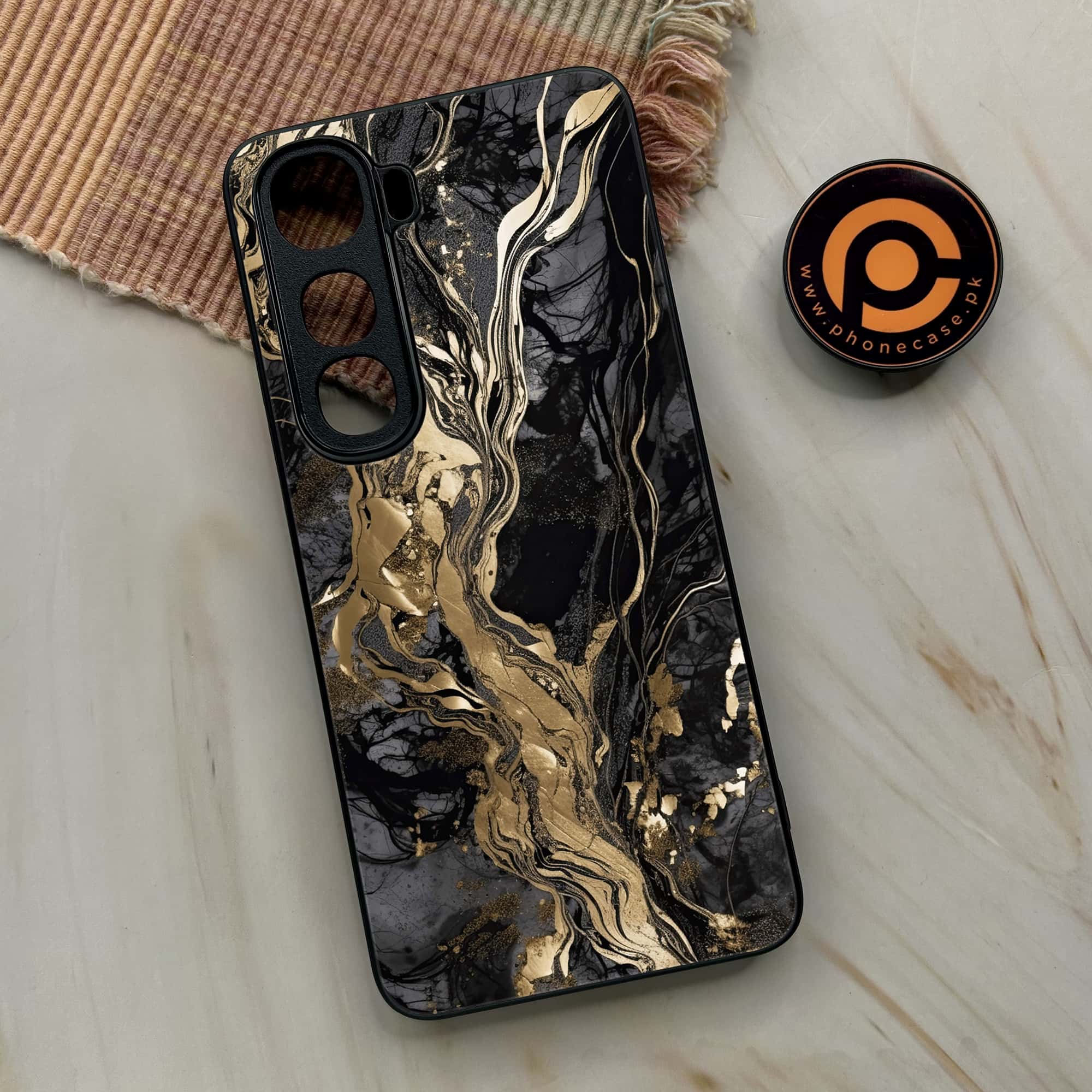 Vivo Y400 - Liquid Marble Series - Premium Metal Printed soft Bumper shock Proof Case