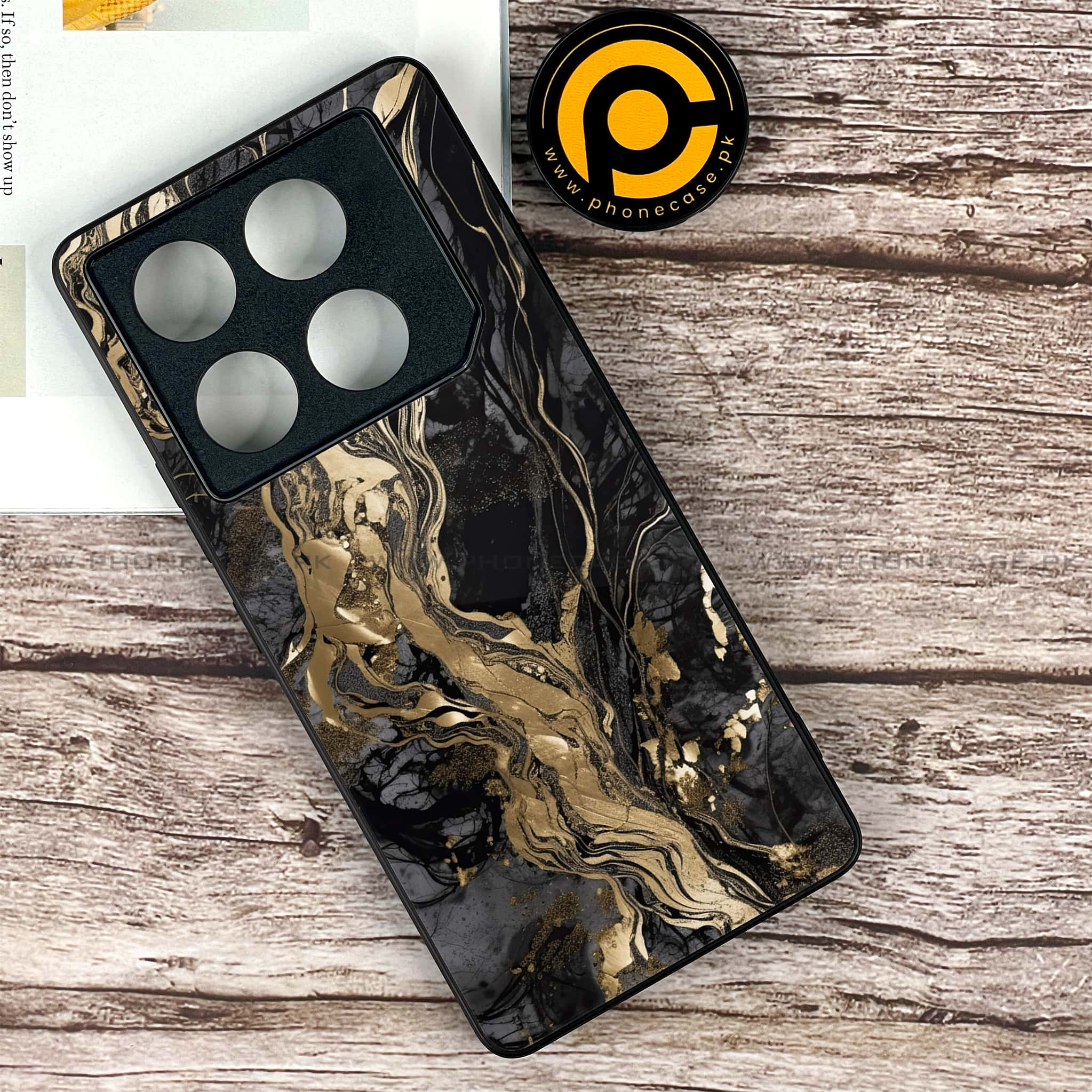 Infinix GT 20 Pro - Liquid Marble Series - Premium Printed Glass soft Bumper shock Proof Case