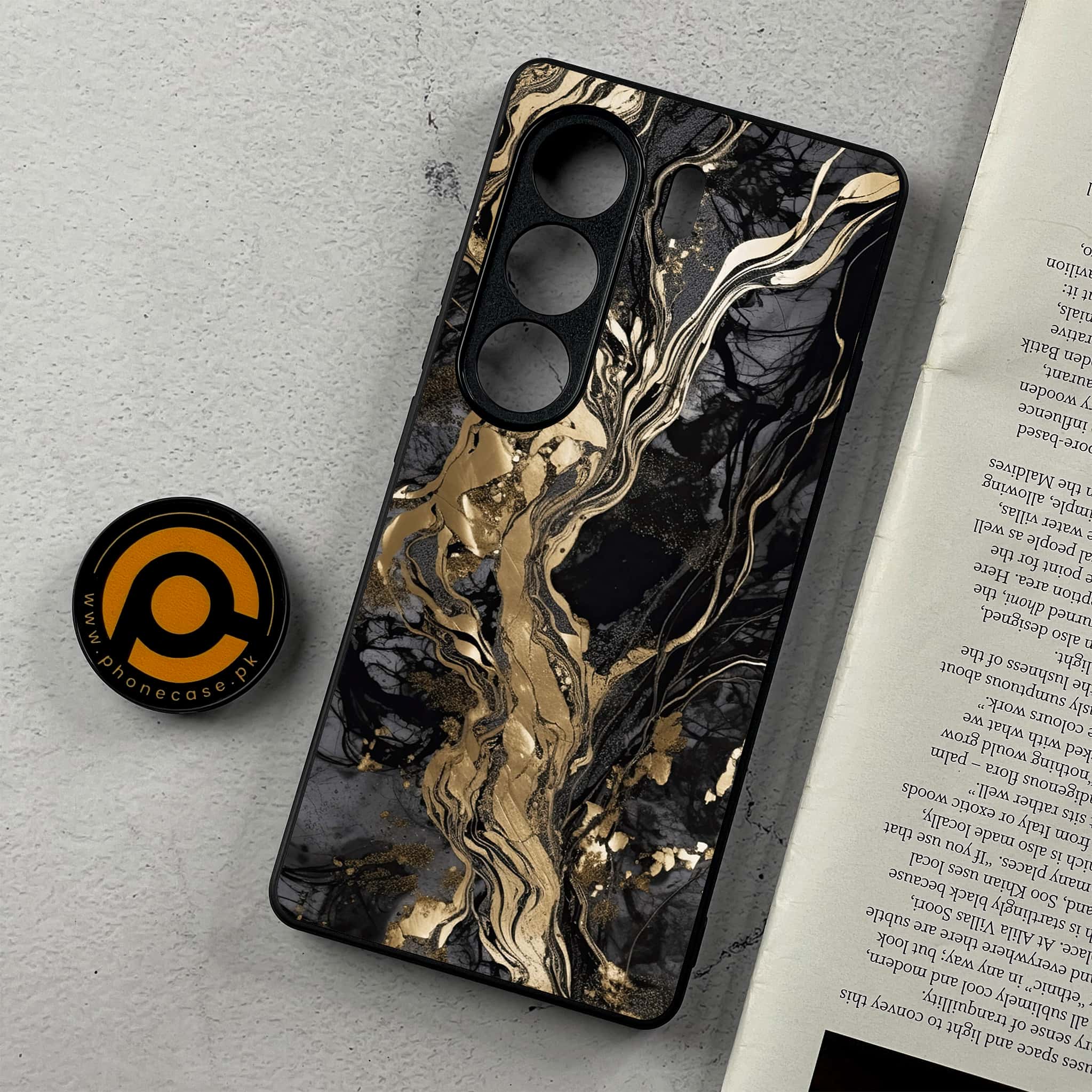 Tecno Camon 40 Pro - Liquid Marble Series - Premium Metal Printed Soft Bumper Shockproof Case