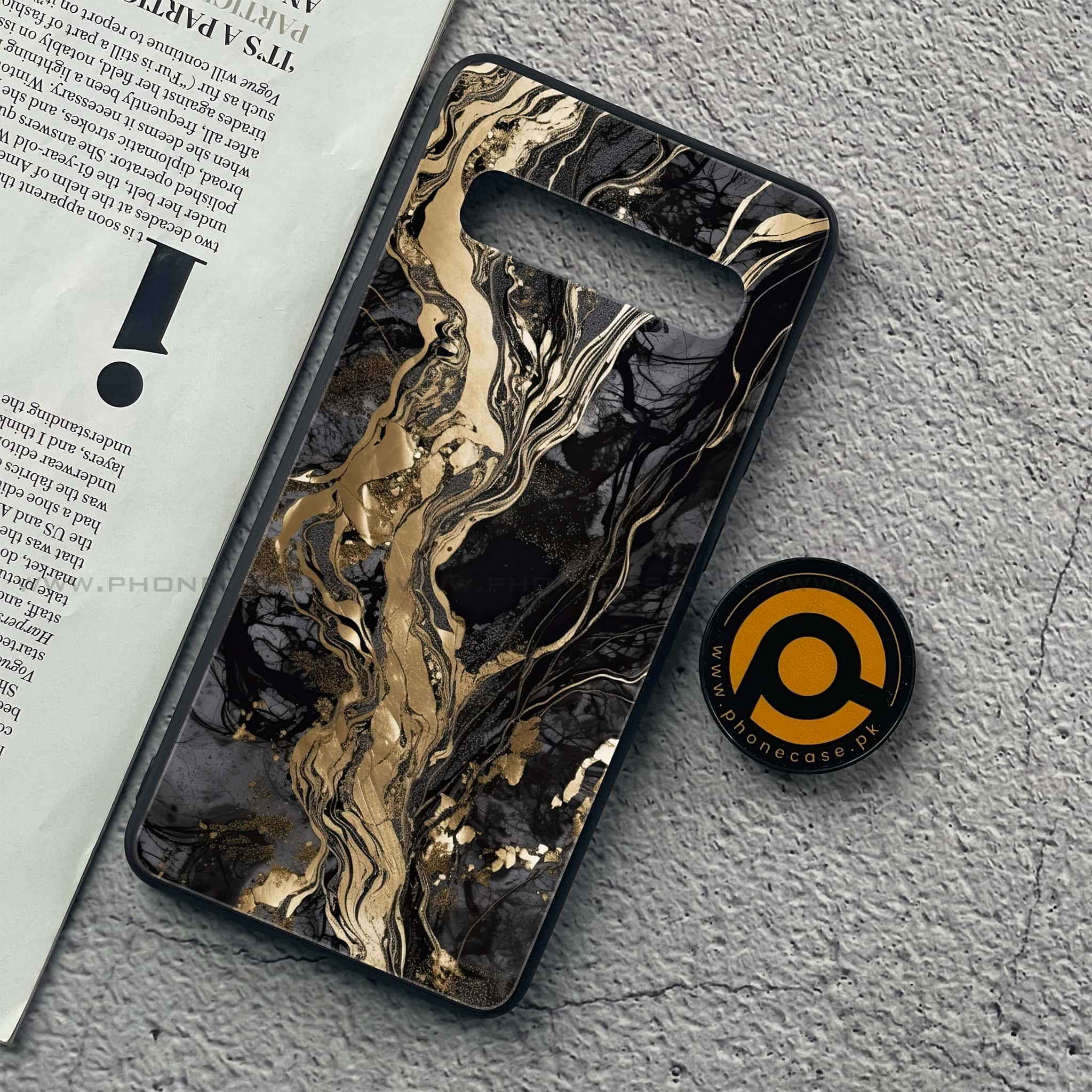 Samsung Galaxy S10 5G - Liquid Marble Series - Premium Printed Glass soft Bumper shock Proof Case