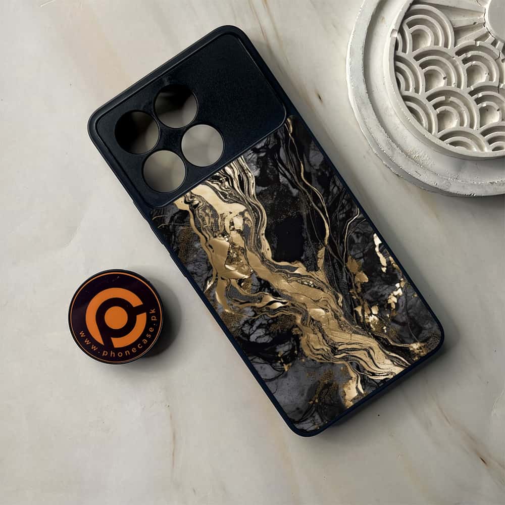 Xiaomi Poco F6 Pro - Liquid Marble Series - Premium Metal Printed soft Bumper shock Proof Case