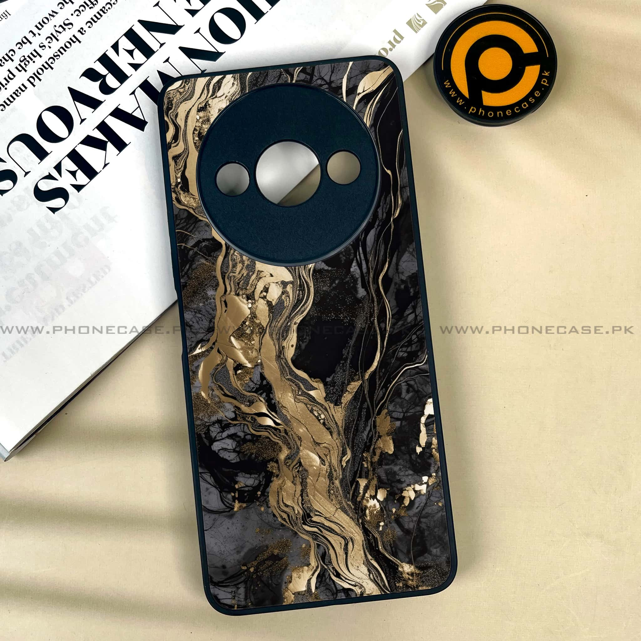 Xiaomi Redmi A3x - Liquid Marble Series - Premium Printed Metal soft Bumper shock Proof Case