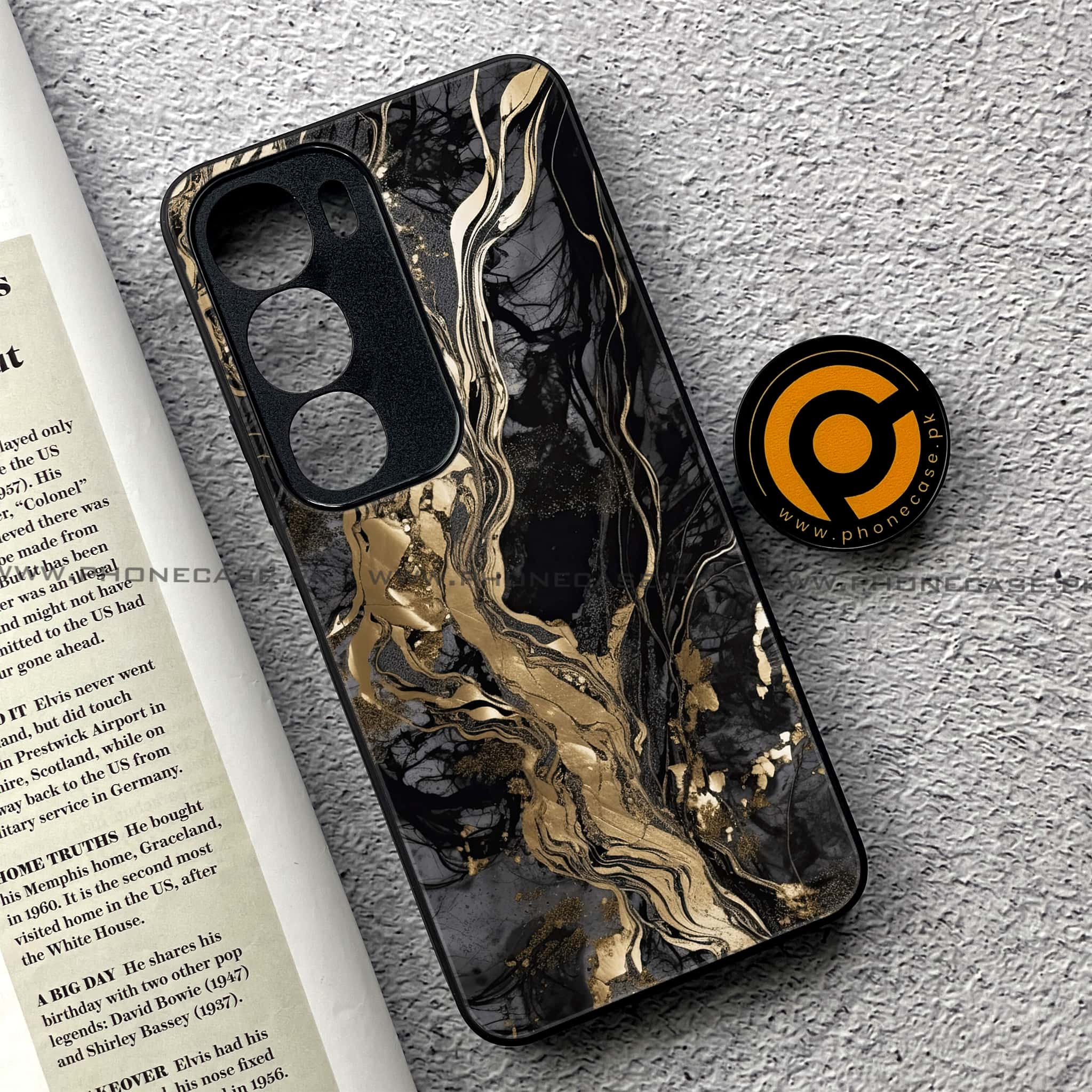 Vivo Y19s Pro - Liquid Marble Series - Premium Metal Printed soft Bumper shock Proof Case