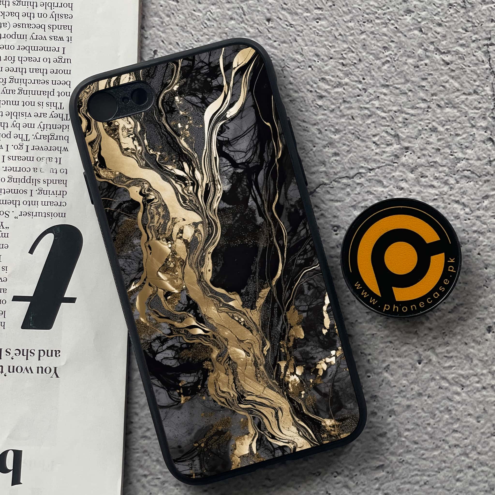 iPhone 7 / 8 - Liquid Marble Series - Premium Printed Glass soft Bumper shock Proof Case