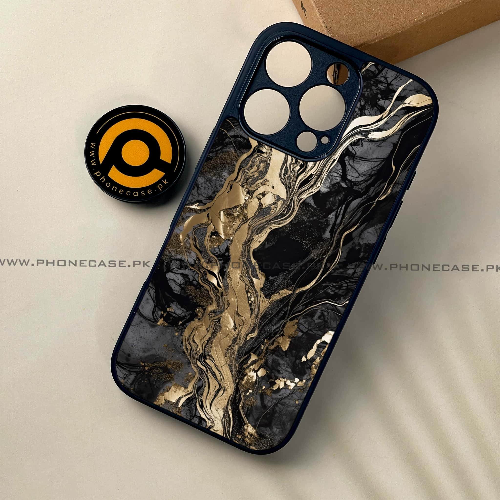 iPhone 16 Pro - Liquid Marble Series - Premium Printed Glass soft Bumper shock Proof Case