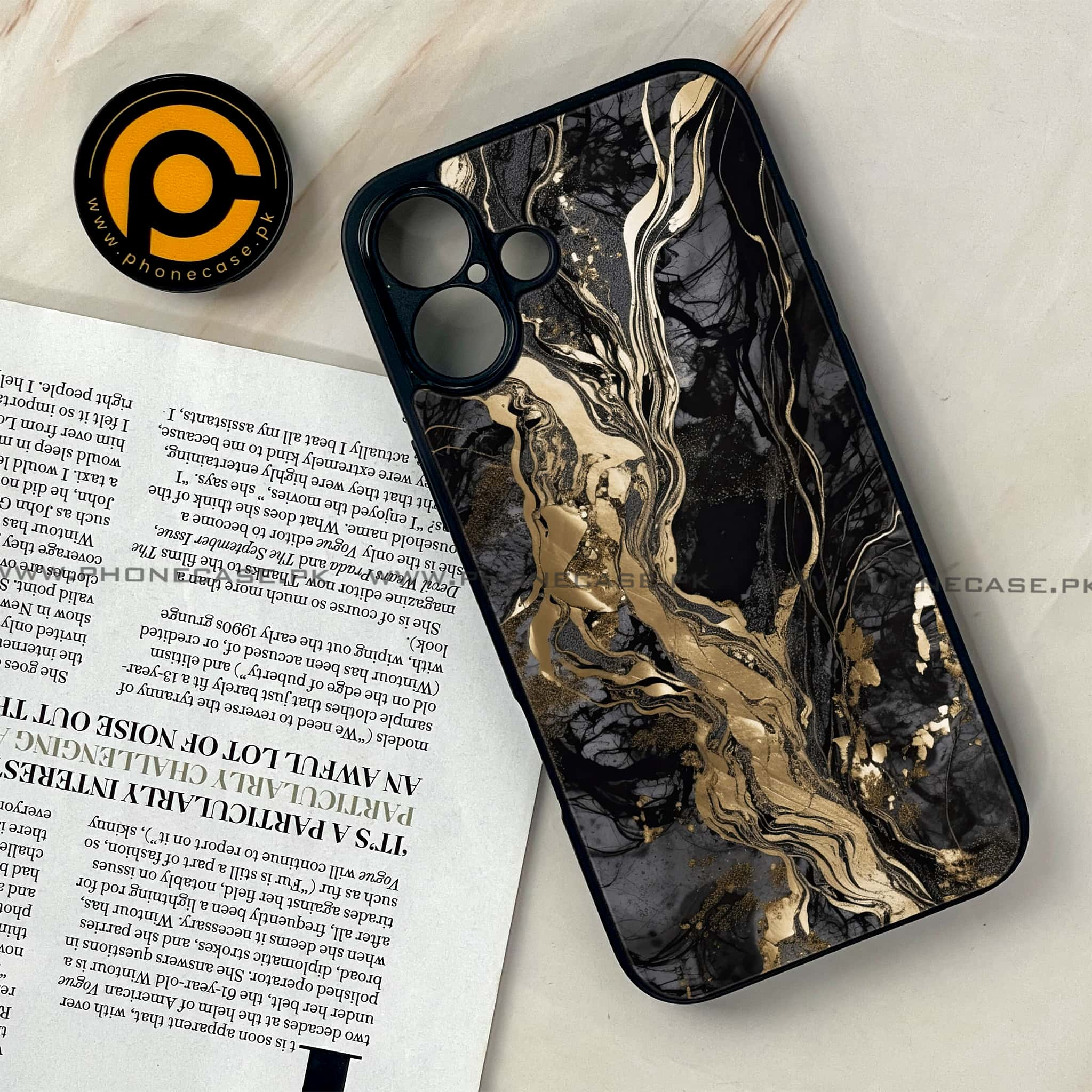 iPhone 16 Plus - Liquid Marble Series - Premium Printed Glass soft Bumper shock Proof Case