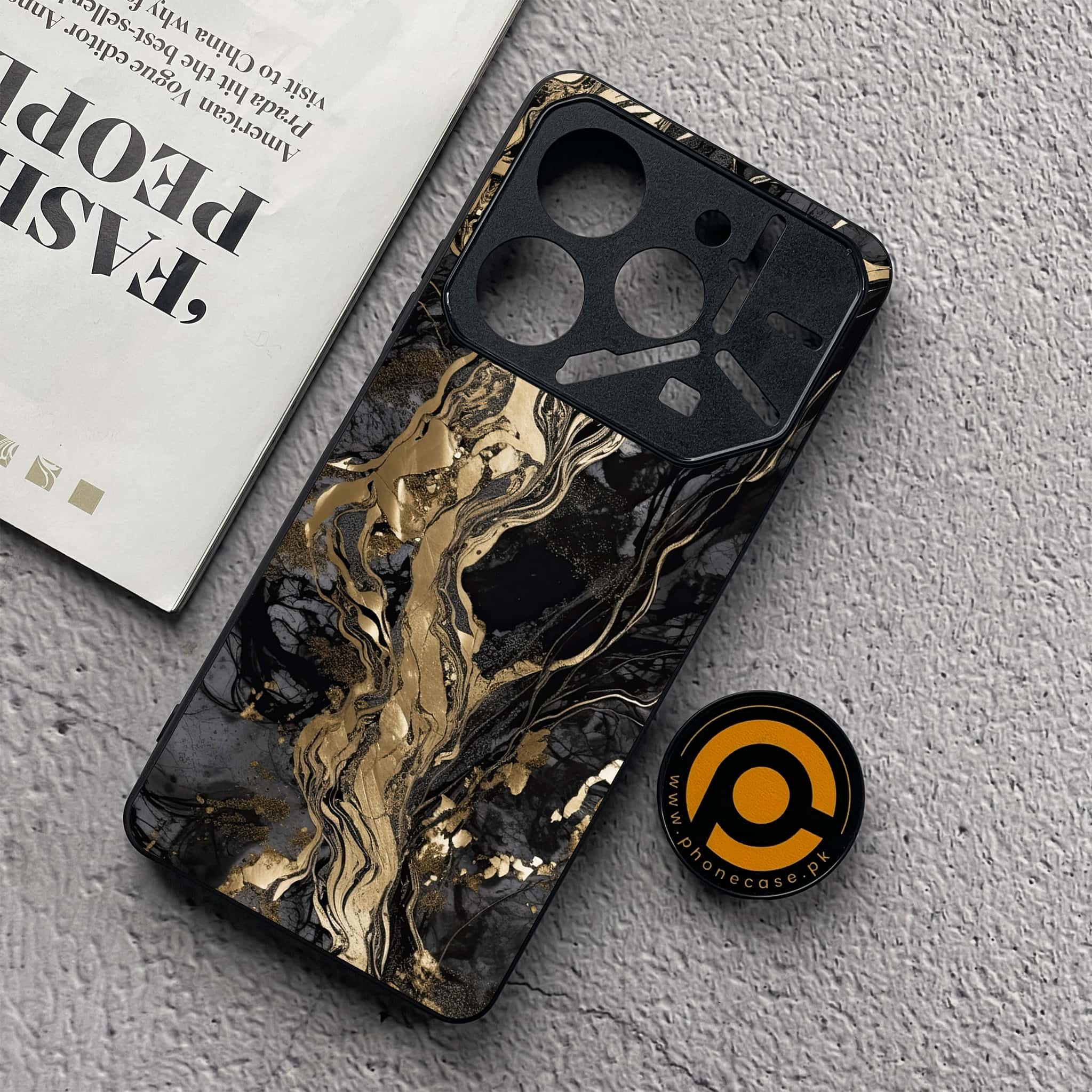 Tecno Pova 6 Neo - Liquid Marble Series - Premium Metal  Printed soft Bumper shock Proof Case
