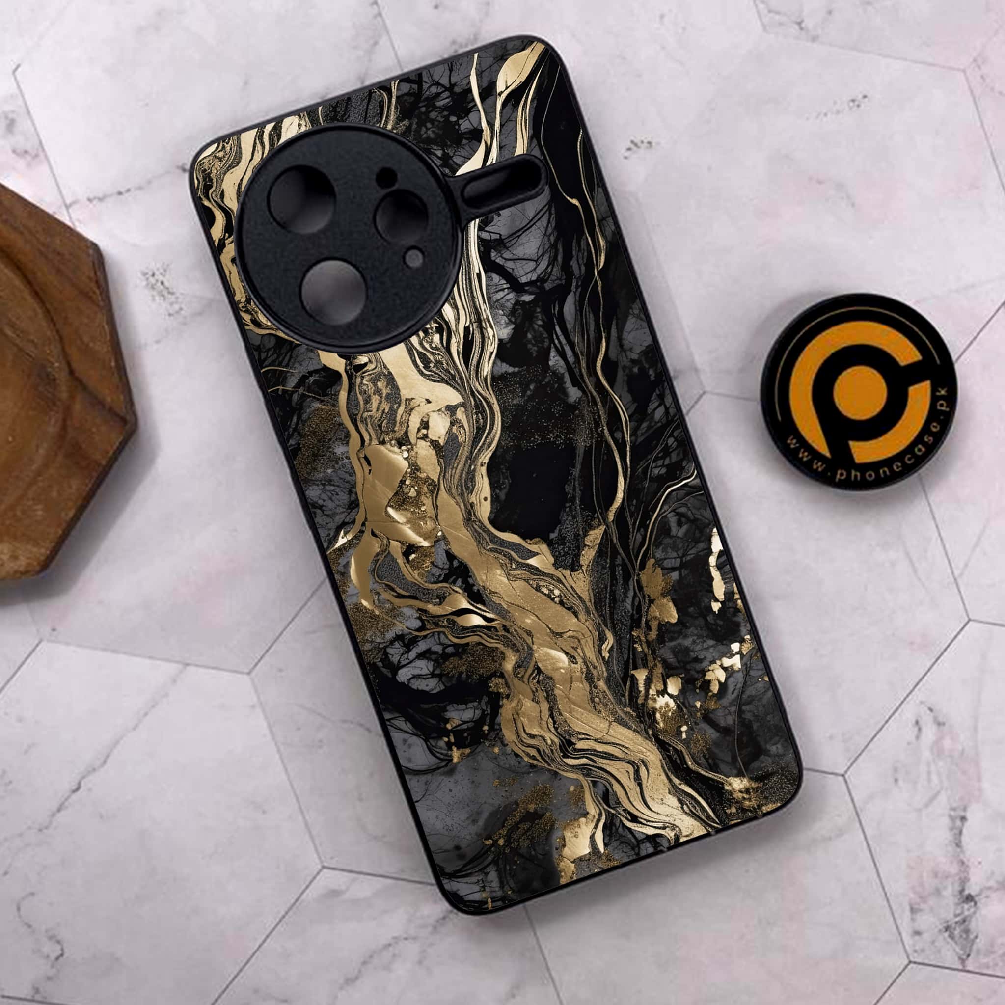Xiaomi Poco F7 Ultra 5G - Liquid Marble Series - Premium Metal Printed soft Bumper shock Proof Case