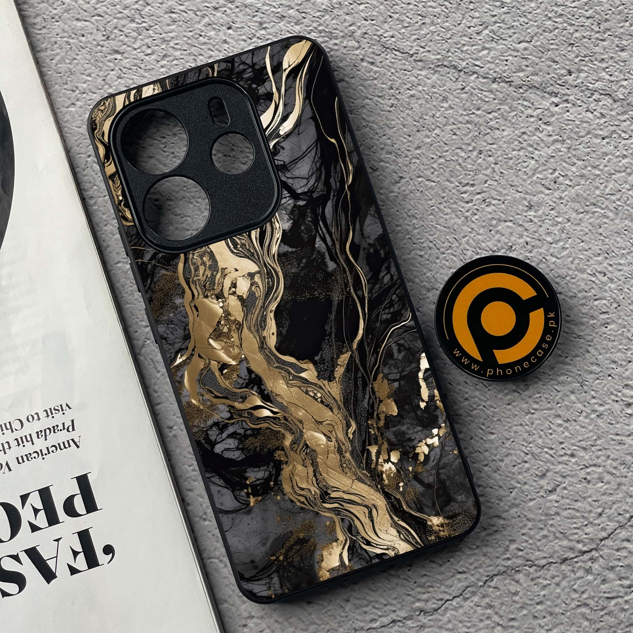 Xiaomi Redmi Note 14 - Liquid Marble Series - Premium Printed Glass soft Bumper shock Proof Case