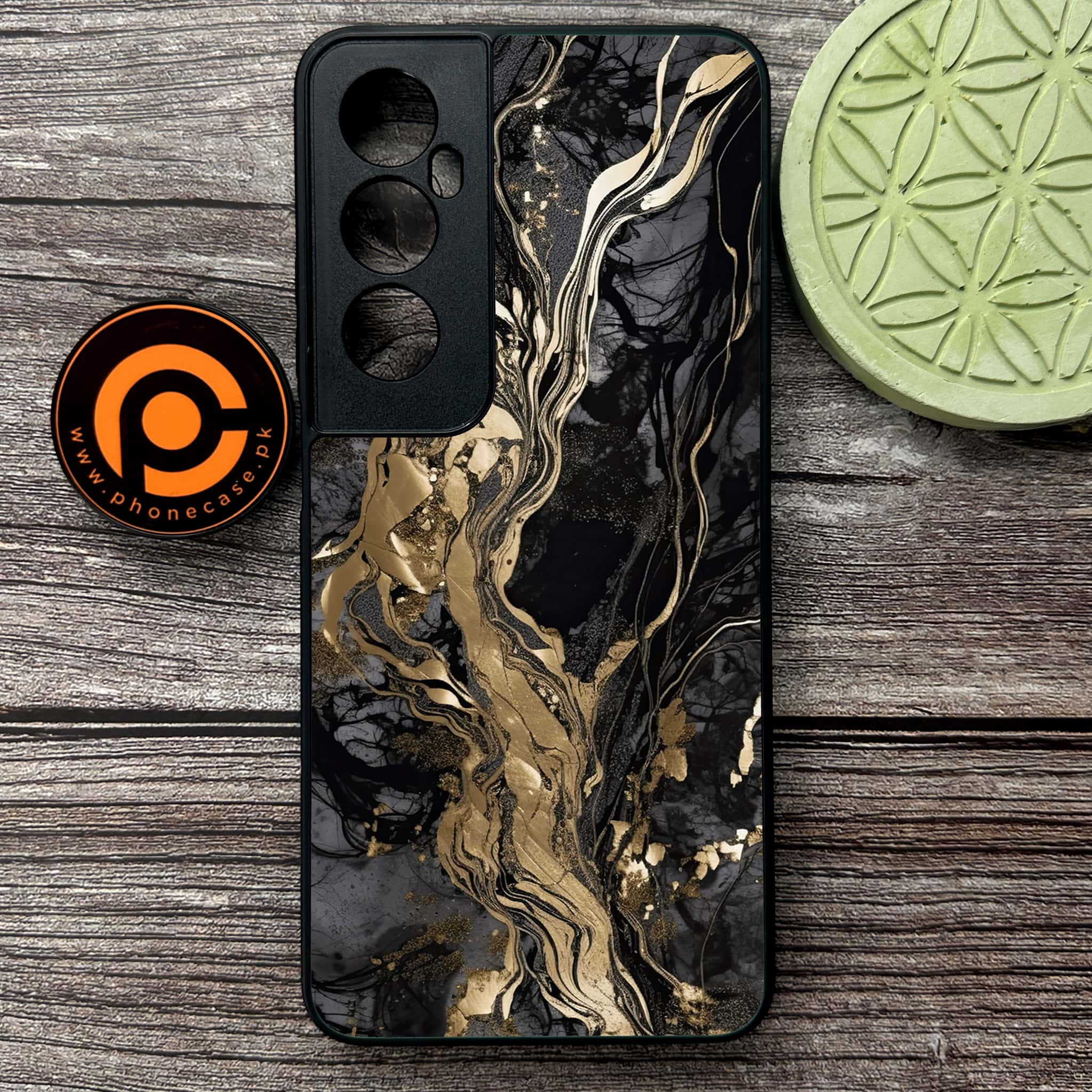 Realme C65  - Liquid Marble Series - Premium Metal Printed soft Bumper shock Proof Case
