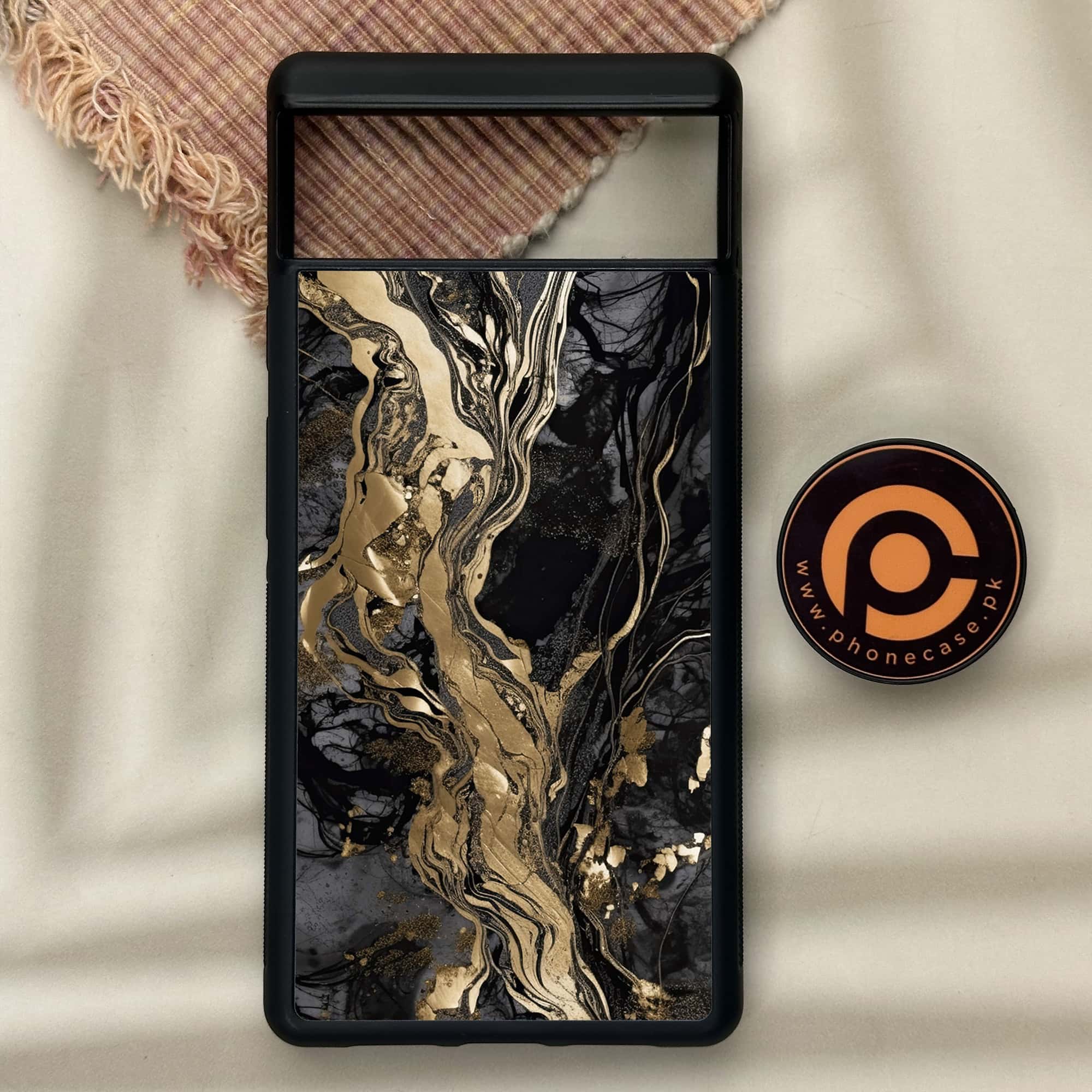 Google Pixel 6 - Liquid Marble Series - Premium Metal Printed soft Bumper Shock Proof Case