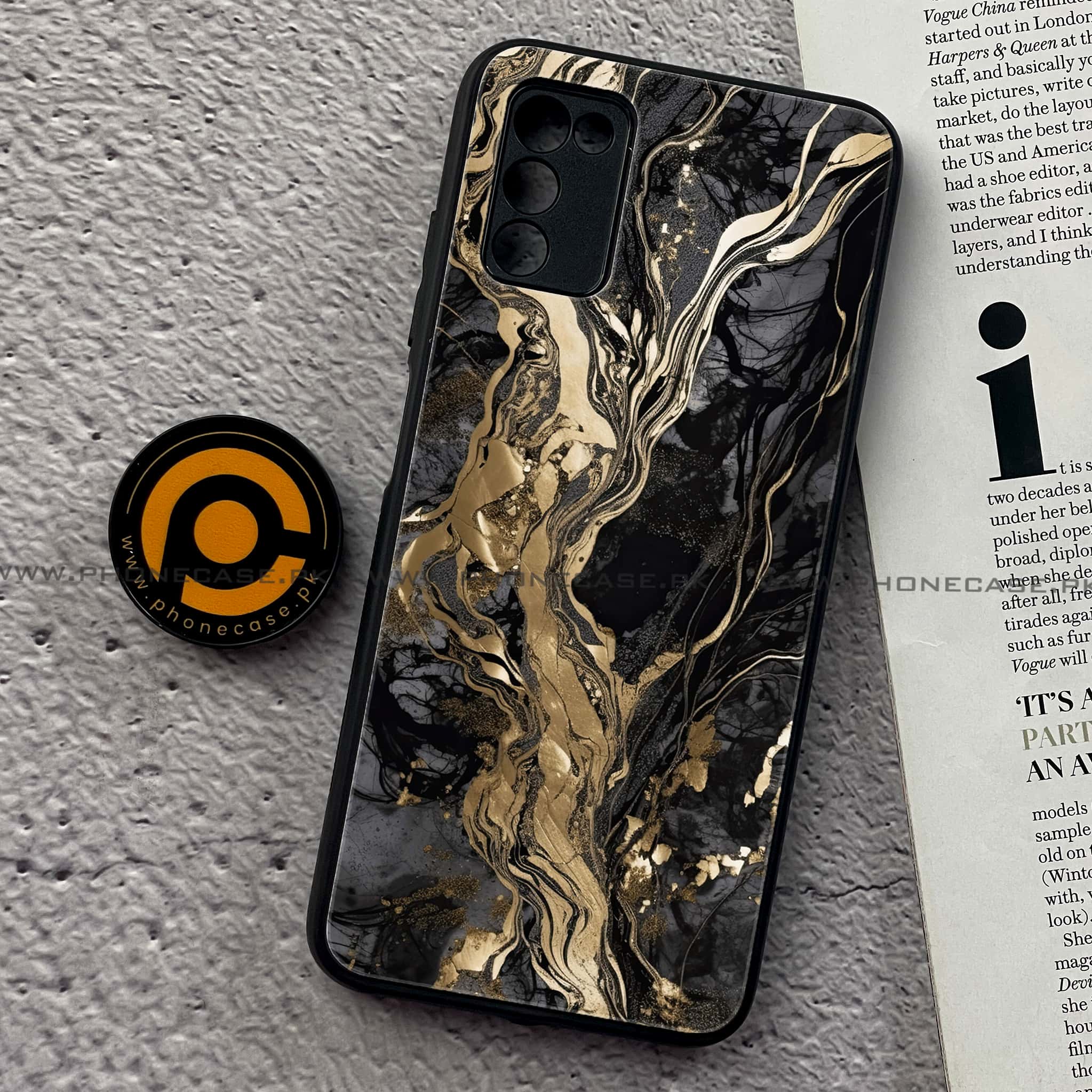Samsung Galaxy A03s -   Liquid Marble 2.0 Series - Premium Printed Metal soft Bumper shock Proof Case