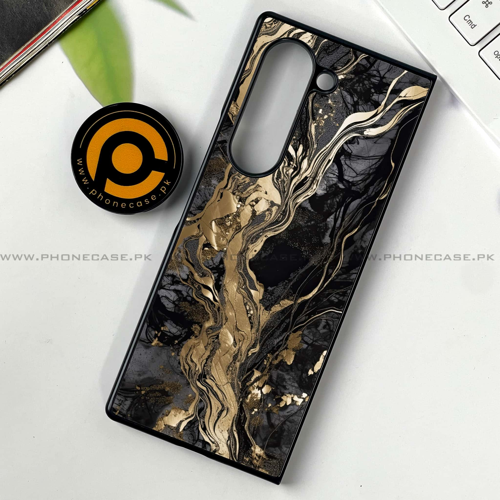 Samsung Galaxy Z Fold 6 - Liquid Marble Series - Premium Printed Metal soft Bumper shock Proof Case