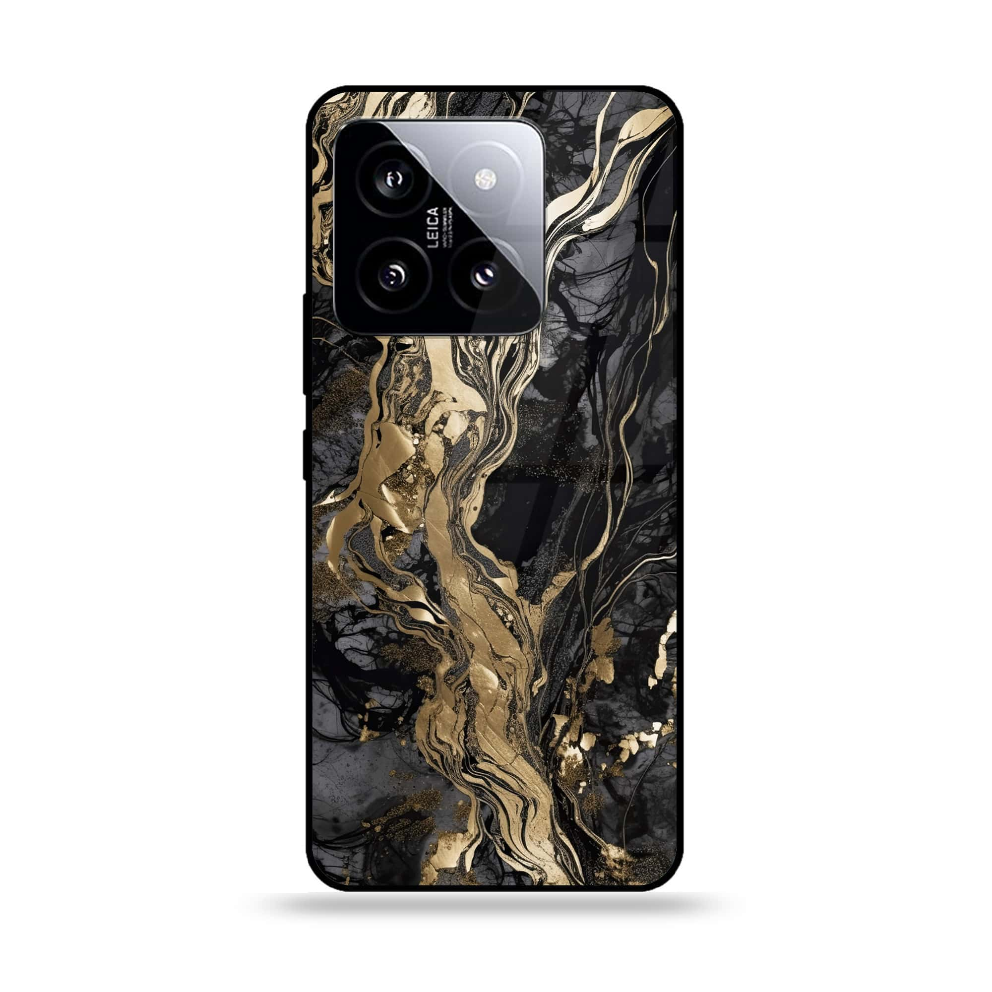 Xiaomi 14 - Liquid Marble Series - Premium Printed Glass soft Bumper shock Proof Case