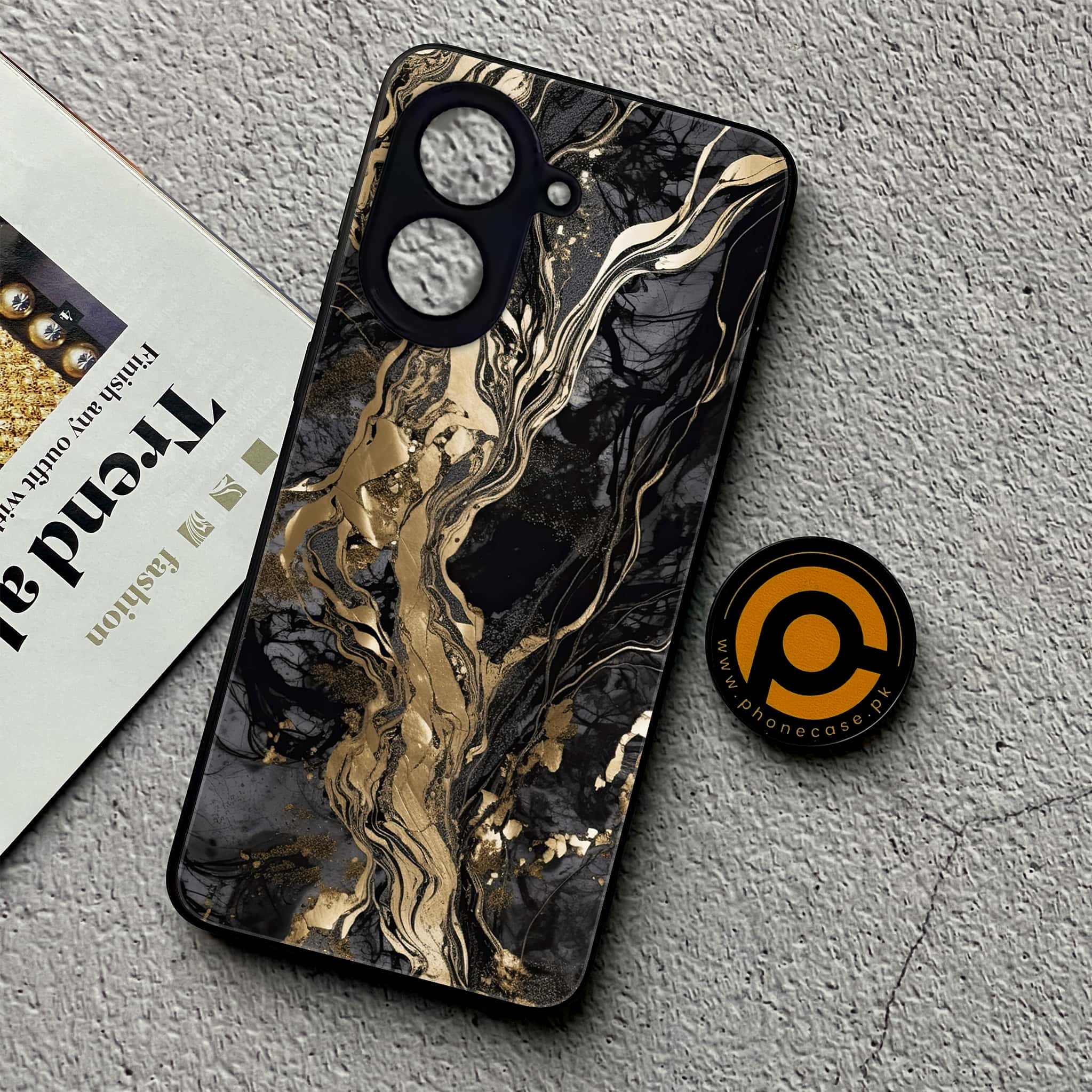 Xiaomi Redmi A5 - Liquid Marble Series - Premium Metal Printed soft Bumper shock Proof Case