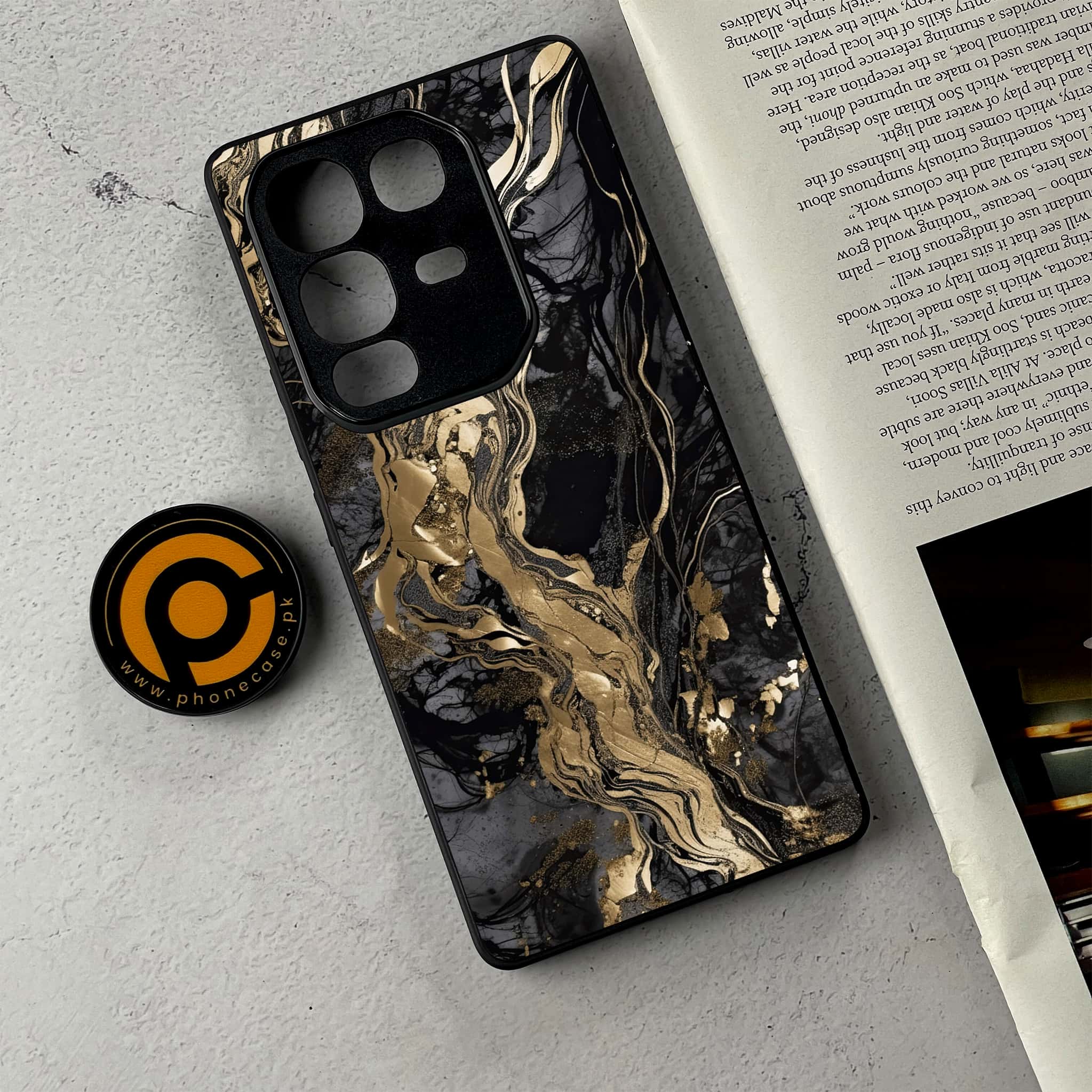 Infinix Note 50 - Liquid Marble Series - Premium Metal Printed Soft Bumper Shockproof Case