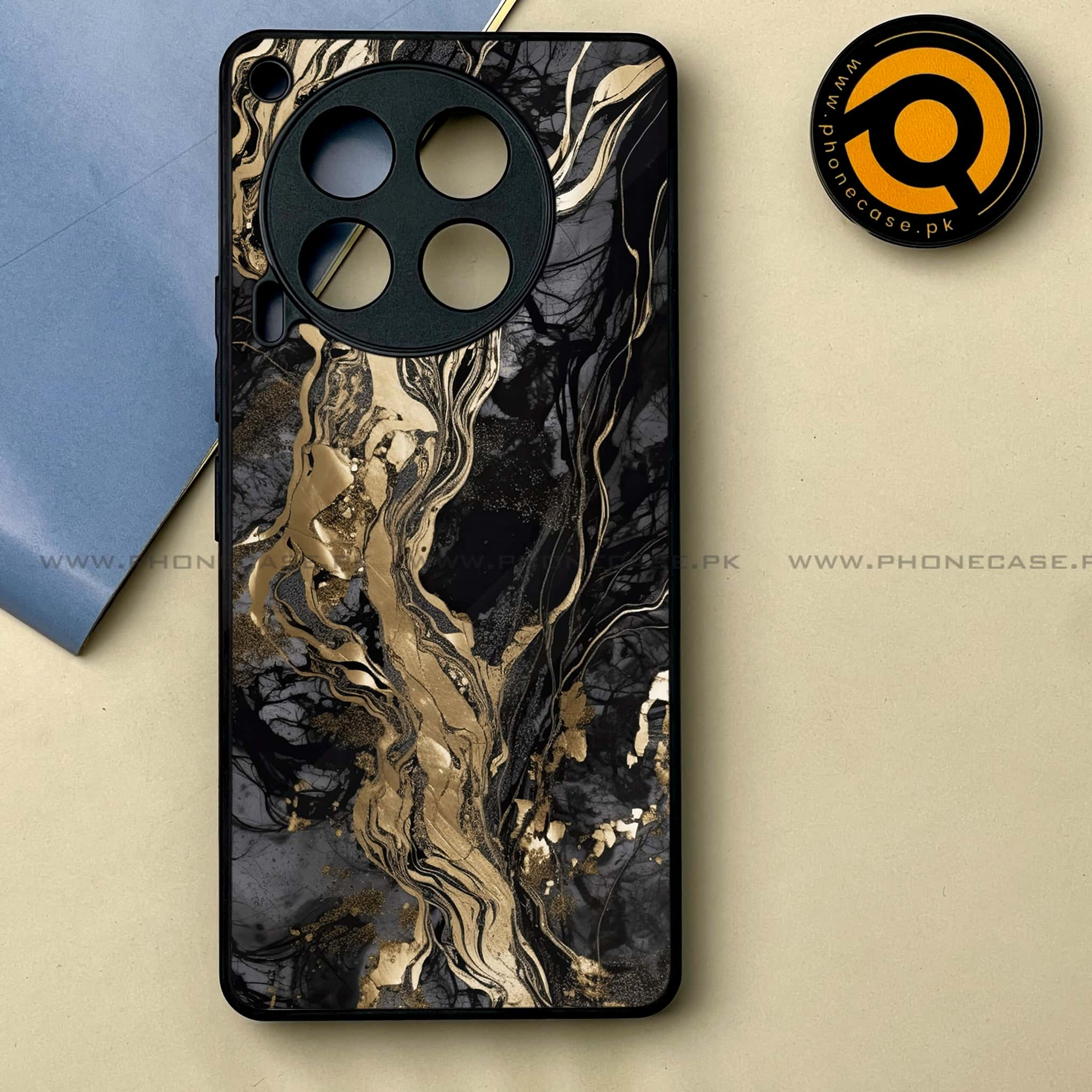 Tecno Camon 30 - Liquid Marble Series -  Premium Printed Metal soft Bumper shock Proof Case