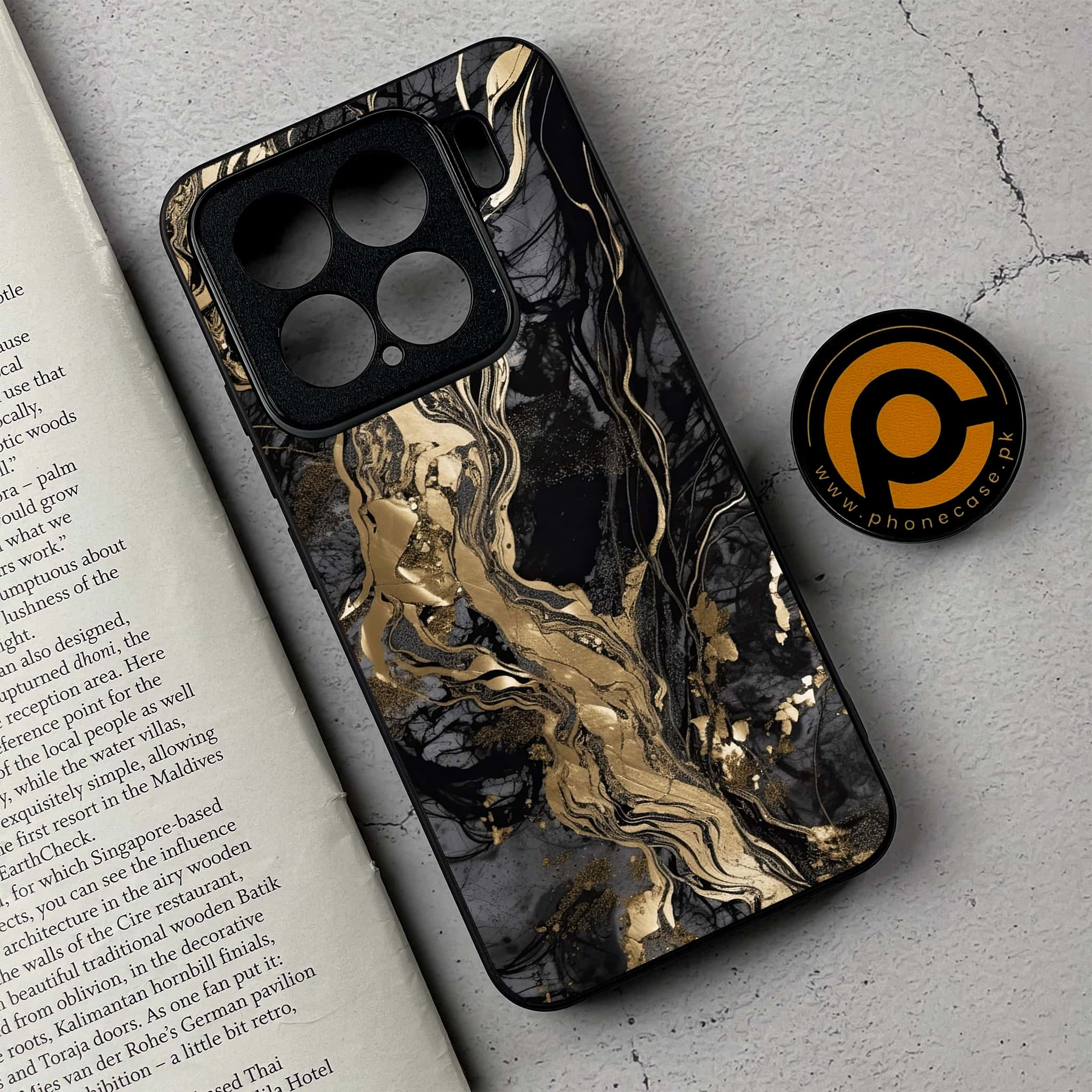 Xiaomi 15 - Liquid Marble Series - Premium Metal Printed soft Bumper shock Proof Case