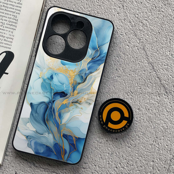 Tecno Spark 20C - Liquid Marble 2.0 Series - Premium Printed Glass soft Bumper shock Proof Case