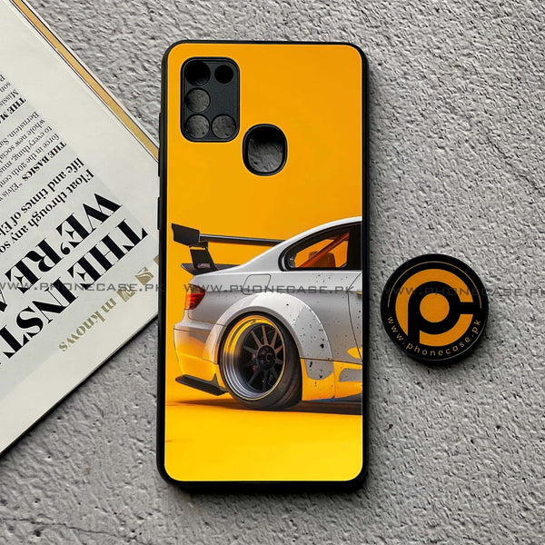 Samsung Galaxy A21s - M3 GT2 Racing Car - Premium Printed Glass soft Bumper Shock Proof Case