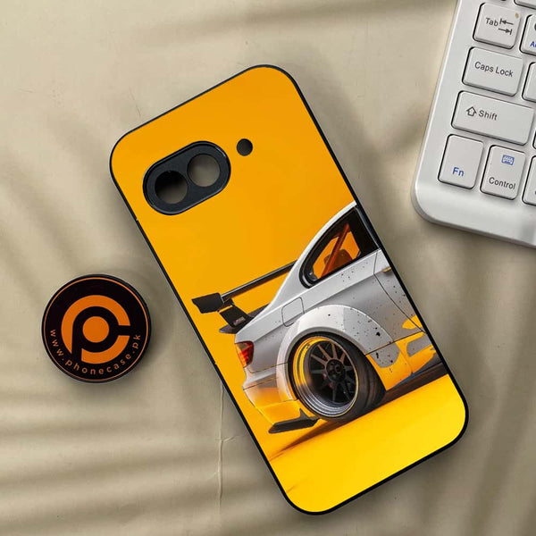 Google Pixel 9a - Racing Car - Premium Metal Printed soft Bumper Shock Proof Case