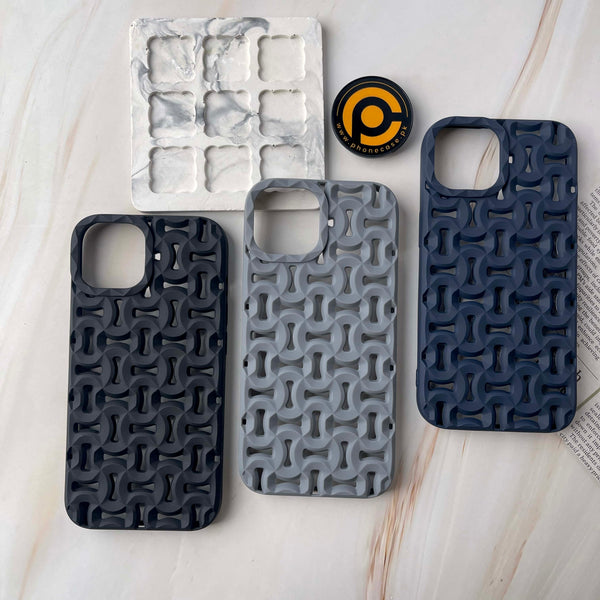 iPhone 12 / 12 Pro Cross Cut Pattern Silicon Case