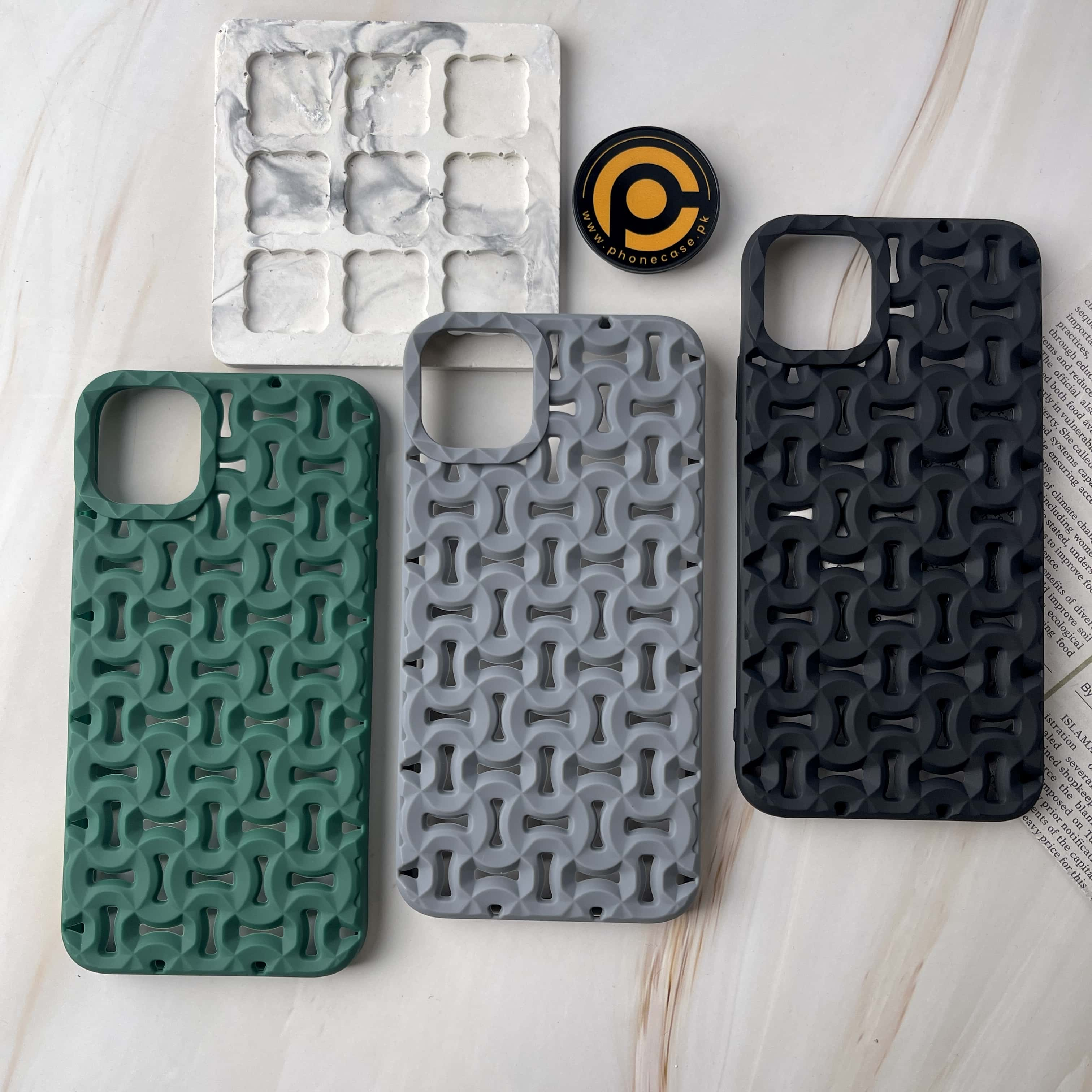 iPhone 11 Pro Max Cross Cut Pattern Silicon Case