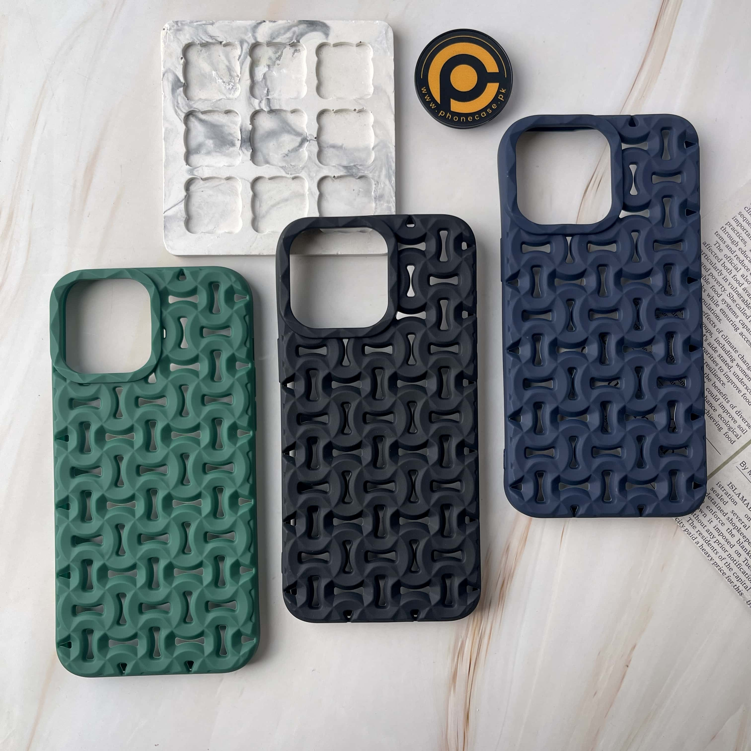 iPhone 13 Pro Cross Cut Pattren Silicon Case