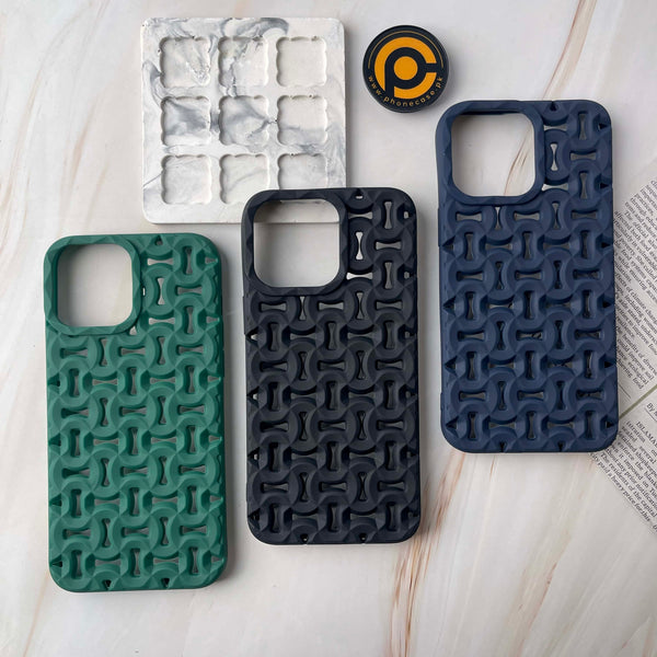 iPhone 13 Pro Cross Cut Pattern Silicon Case