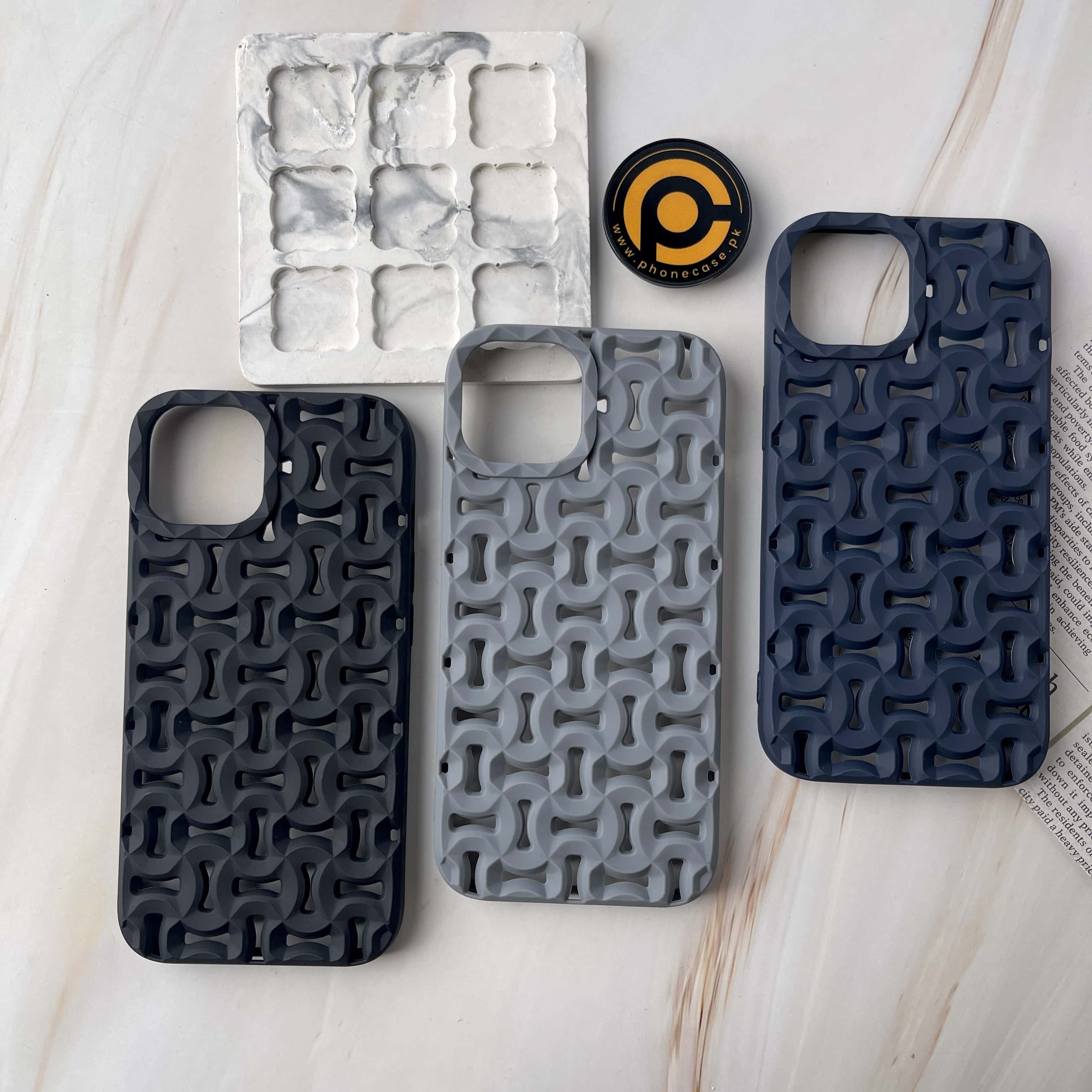 iPhone 12 Pro Max Cross Cut Pattern Silicon Case