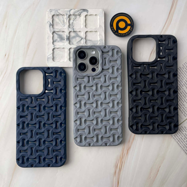 iPhone 15 Pro Max Cross Cut Pattern Silicon Case
