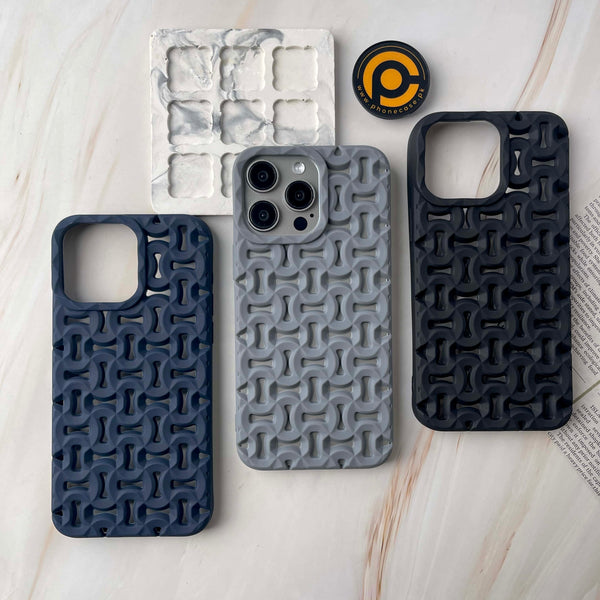 iPhone 16 Pro Cross Cut Pattern Silicon Case