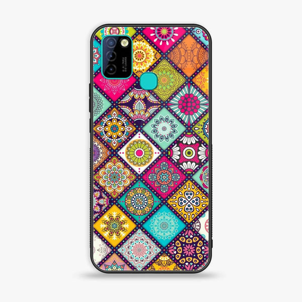 Infinix Hot 10 Lite - Mandala Art Design - Premium Printed Glass soft Bumper Shock Proof Case