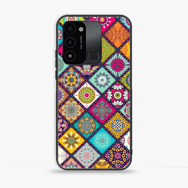 Tecno Spark Go 2022 - Mandala Art Design - Premium Printed Glass soft Bumper Shock Proof Case