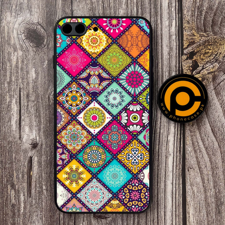 iPhone 8 Plus - Mandala Art Design - Premium Metal Printed soft Bumper shock Proof Case