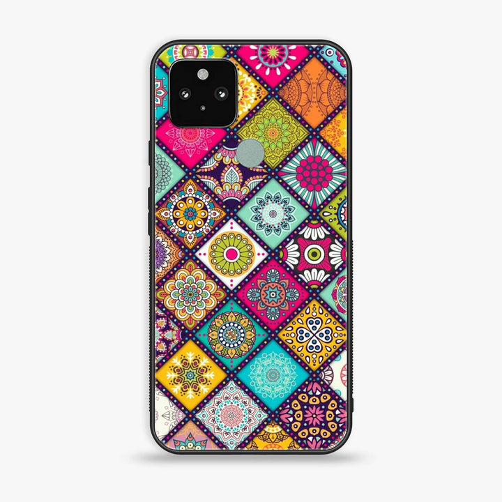 Google Pixel 5 - Mandala Art Design - Premium Metal Printed soft Bumper Shock Proof Case