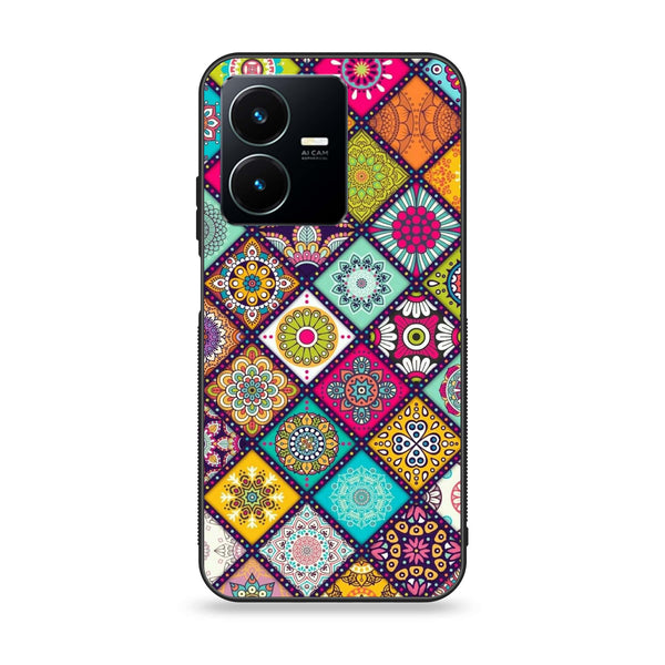 Vivo Y22 - Mandala Art Design - Premium Printed Glass soft Bumper Shock Proof Case CS-12741 CS-12742