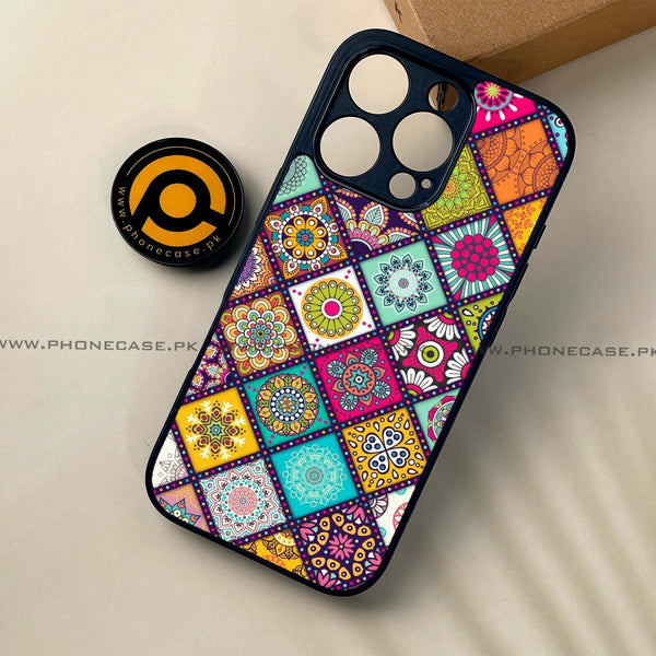 iPhone 16 Pro - Mandala Art Design - Premium Printed Glass soft Bumper shock Proof Case