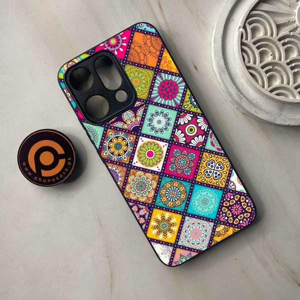 Oppo Reno 14 5G - Mandala Art Design - Premium Metal Printed soft Bumper shock Proof Case