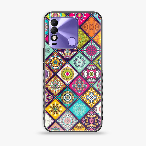 Tecno Spark 8 - Mandala Art Design - Premium Printed Glass soft Bumper Shock Proof Case