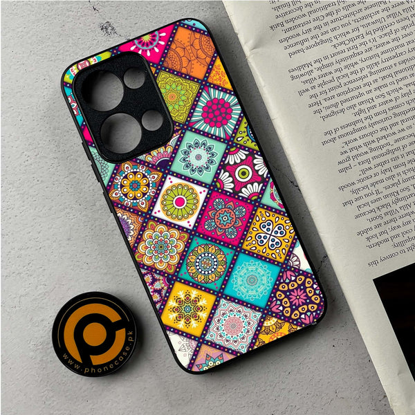 Oppo Reno 13 - Mandala Art Design - Premium Metal Printed Soft Bumper Shockproof Case