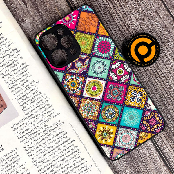 Xiaomi Redmi 12 - Mandala Art Design - Premium Printed Glass soft Bumper Shock Proof Case  CS-38004