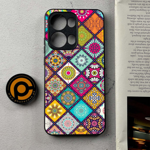 Oppo A6 Pro - Mandala Art Design - Premium Metal Printed Soft Bumper Shockproof Case