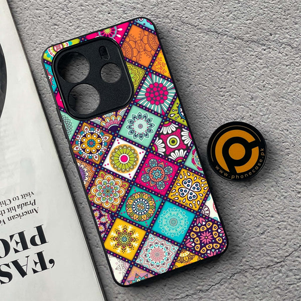 Xiaomi Redmi Note 14 - Mandala Art Design - Premium Printed Glass soft Bumper Shock Proof Case