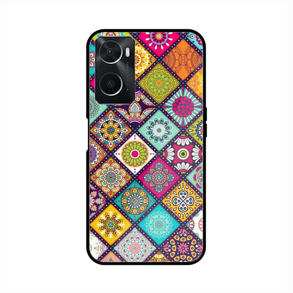 oppo A96 - Mandala Art Design - Premium Printed Glass soft Bumper Shock Proof Case
