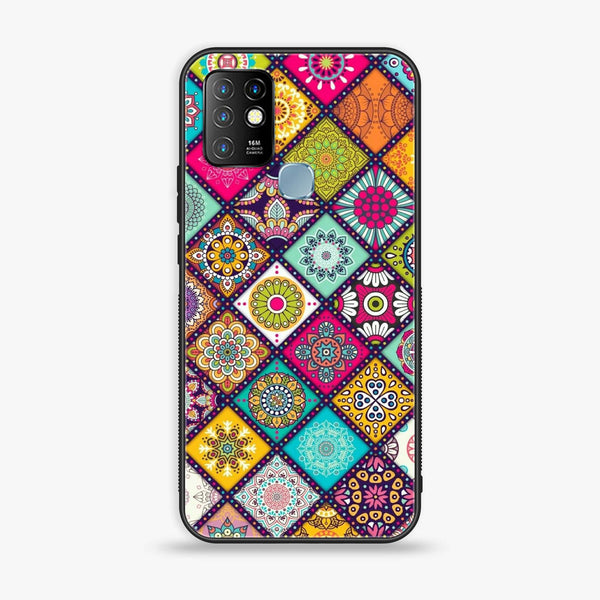 Infinix Hot 10 - Mandala Art Design -  Premium Printed Metal soft Bumper shock Proof Case