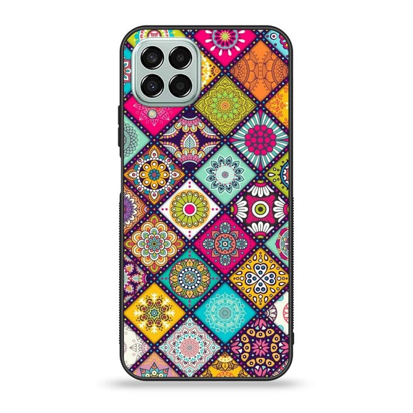 Samsung Galaxy M33 - Mandala Art Design - Premium Printed Glass soft Bumper Shock Proof Case