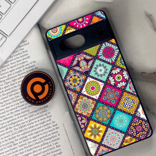 Google Pixel 7 - Mandala Art Design - Premium Metal Printed soft Bumper Shock Proof Case