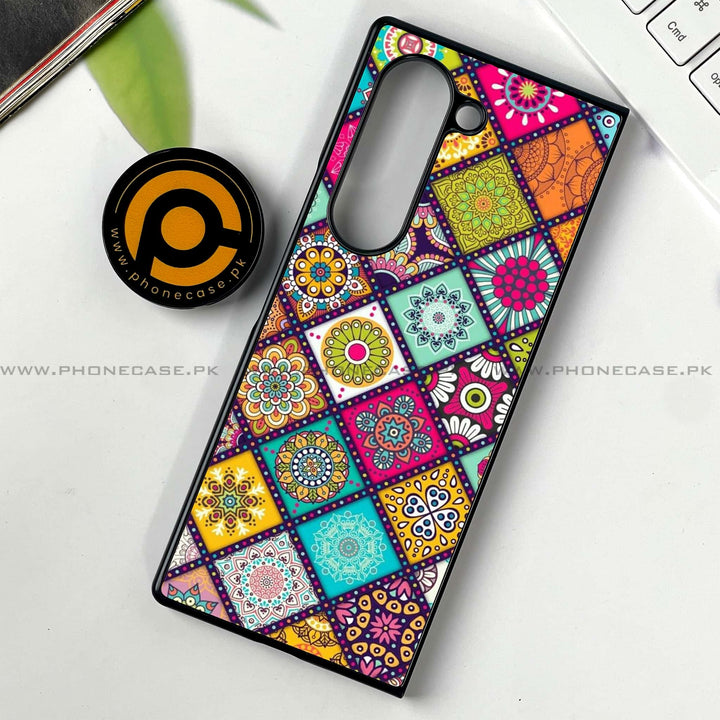 Samsung Galaxy Z Fold 6 - Mandala Art Design -  Premium Printed Metal soft Bumper shock Proof Case